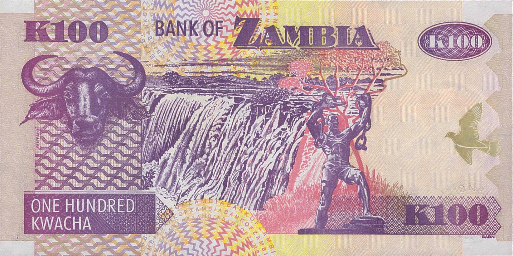 Zambia 100 2005 UNC P-38/e